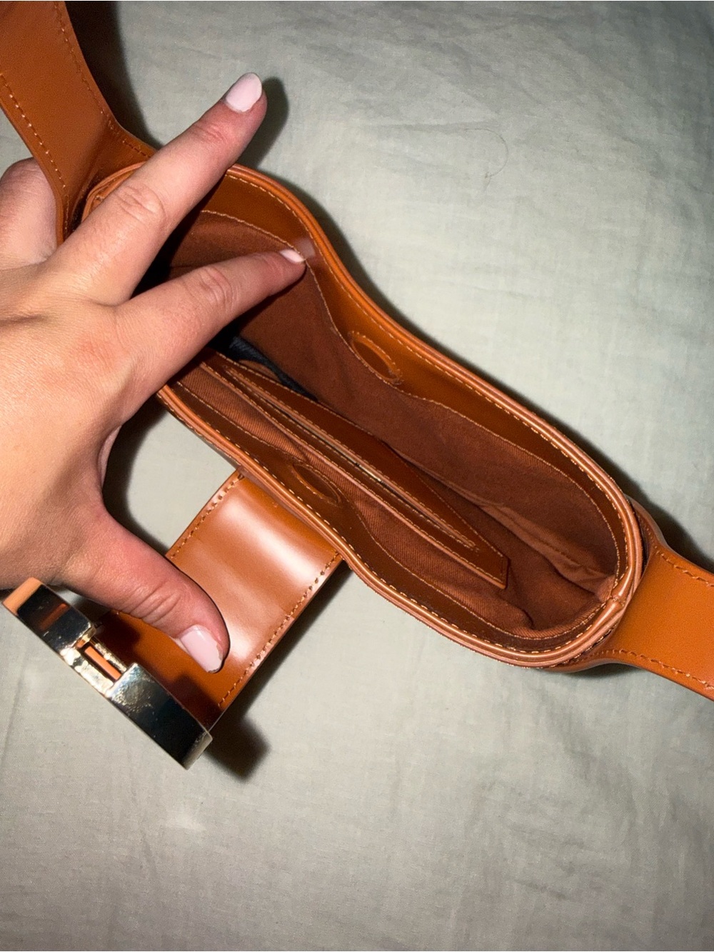 Sandro Sweet Janet Brown Leather Shoulder Bag - Picture 4 of 6
